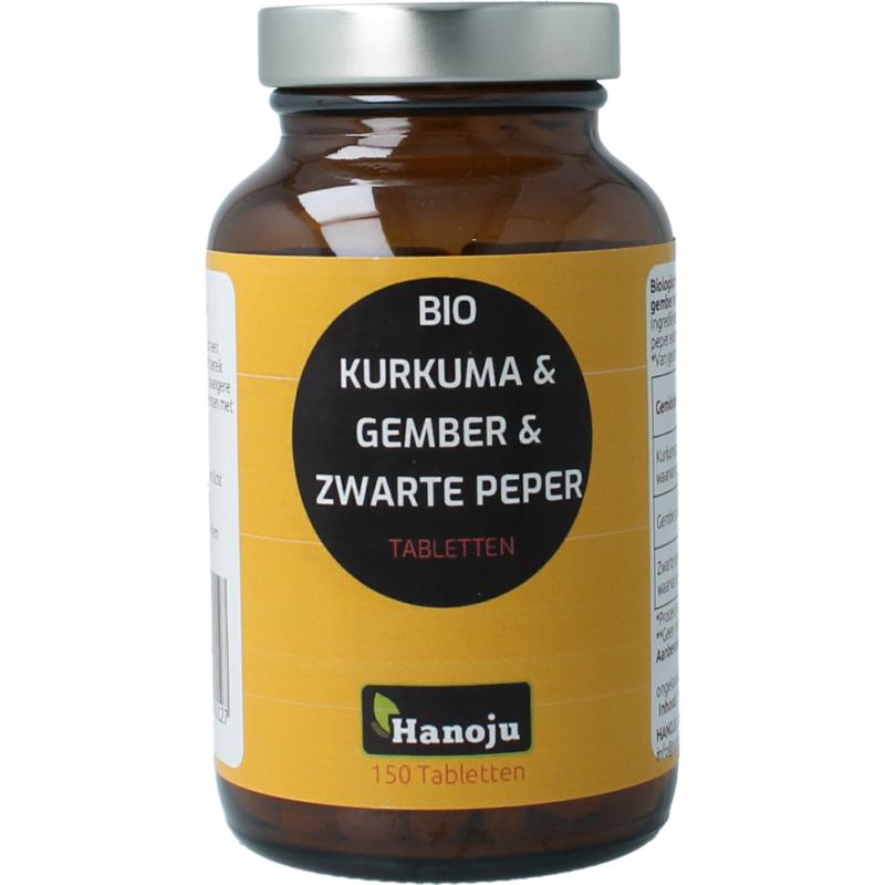 Hanoju Kurkuma + gember + piperine 500mg - 150 Tabletten