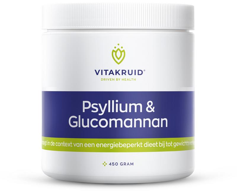 Vitakruid Psyllium 5000 mg & Glucomannan 1000 mg vezels - 450 Gram