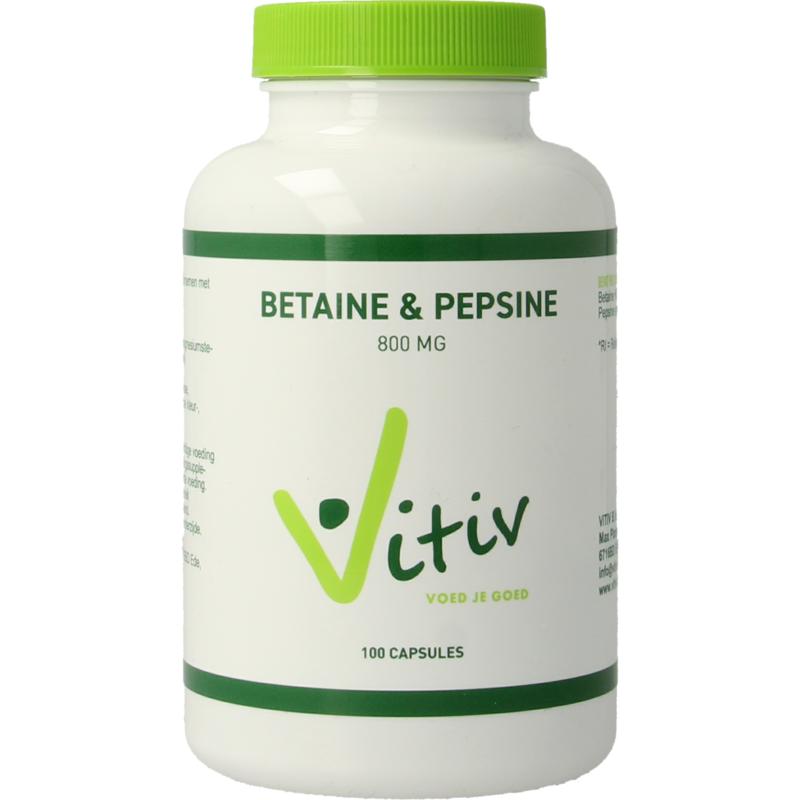 Vitiv Betaine HCL & pepsine - 100 Capsules
