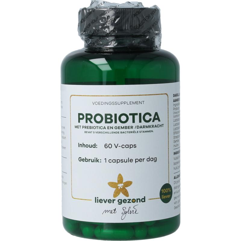 Liever Gezond Probiotica met prebiotica gember - 60 Vegetarische capsules